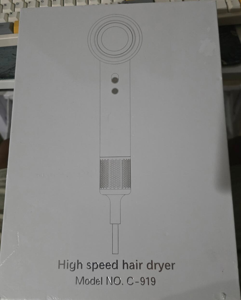 C-919 High Speed Hair Dryer 1300W w/ Diffuser & Concentrator New Sealed